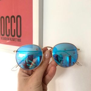 RAYBAN dupes gold & blue sunglasses